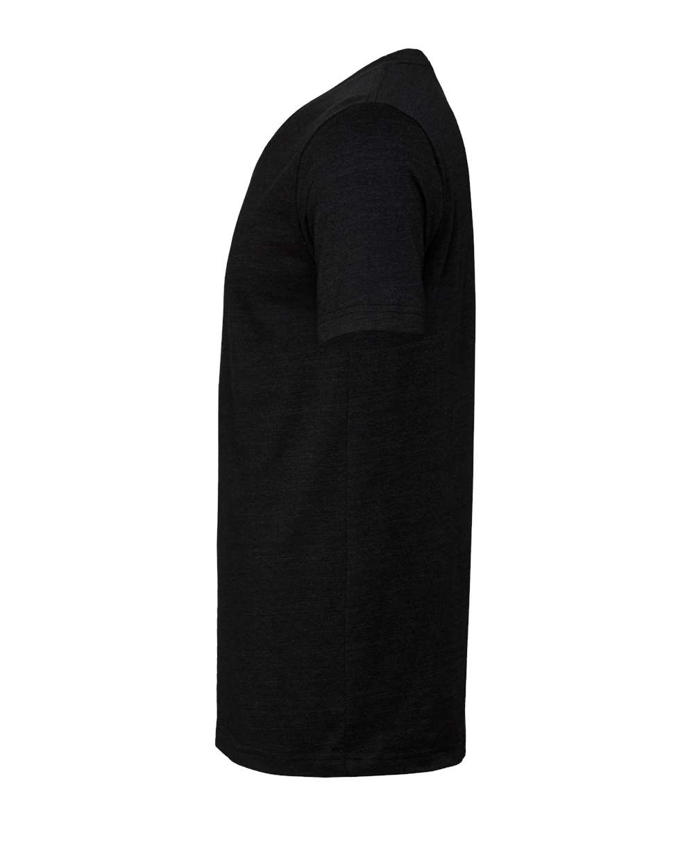 Left View of Black Heather Triblend Triblend Tee - 3413