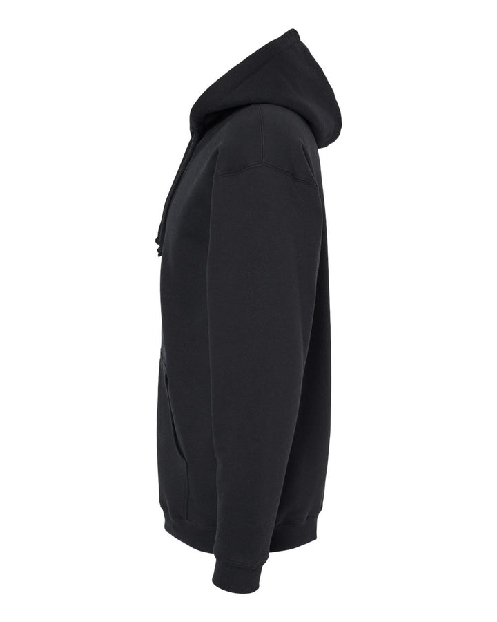 Left View of Black/ Natural Sherpa-Lined Full-Zip Hooded Sweatshirt - EXP40SHZ
