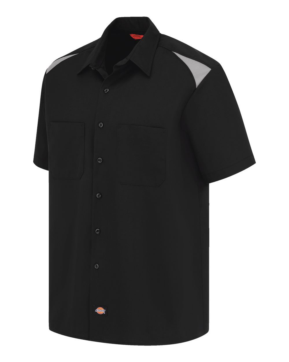Left View of Black/ Smoke Men's Short Sleeve Performance Team Shirt - 0005