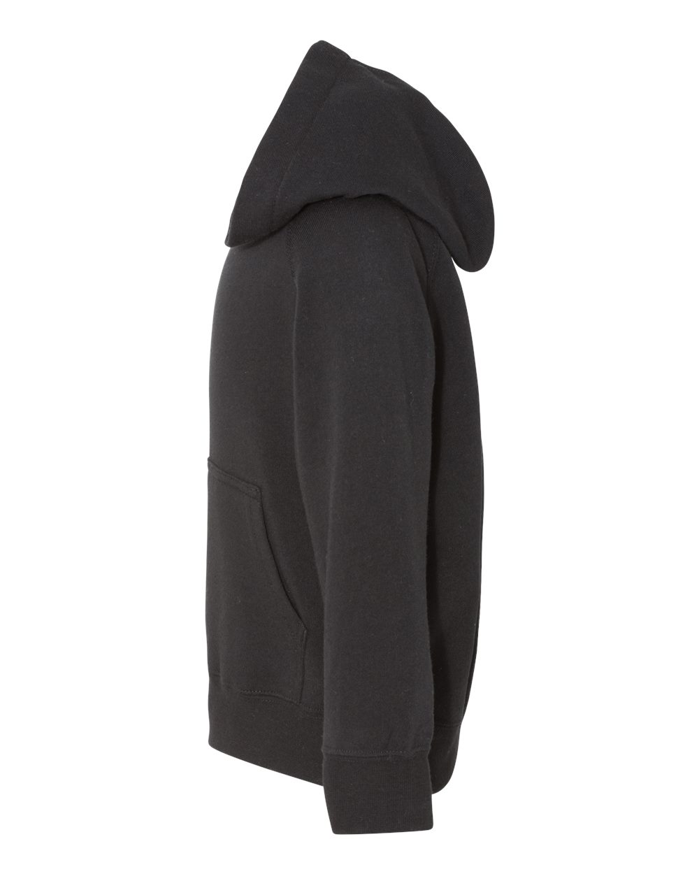 Left View of Black Toddler Special Blend Hooded Raglan Sweatshirt - PRM10TSB