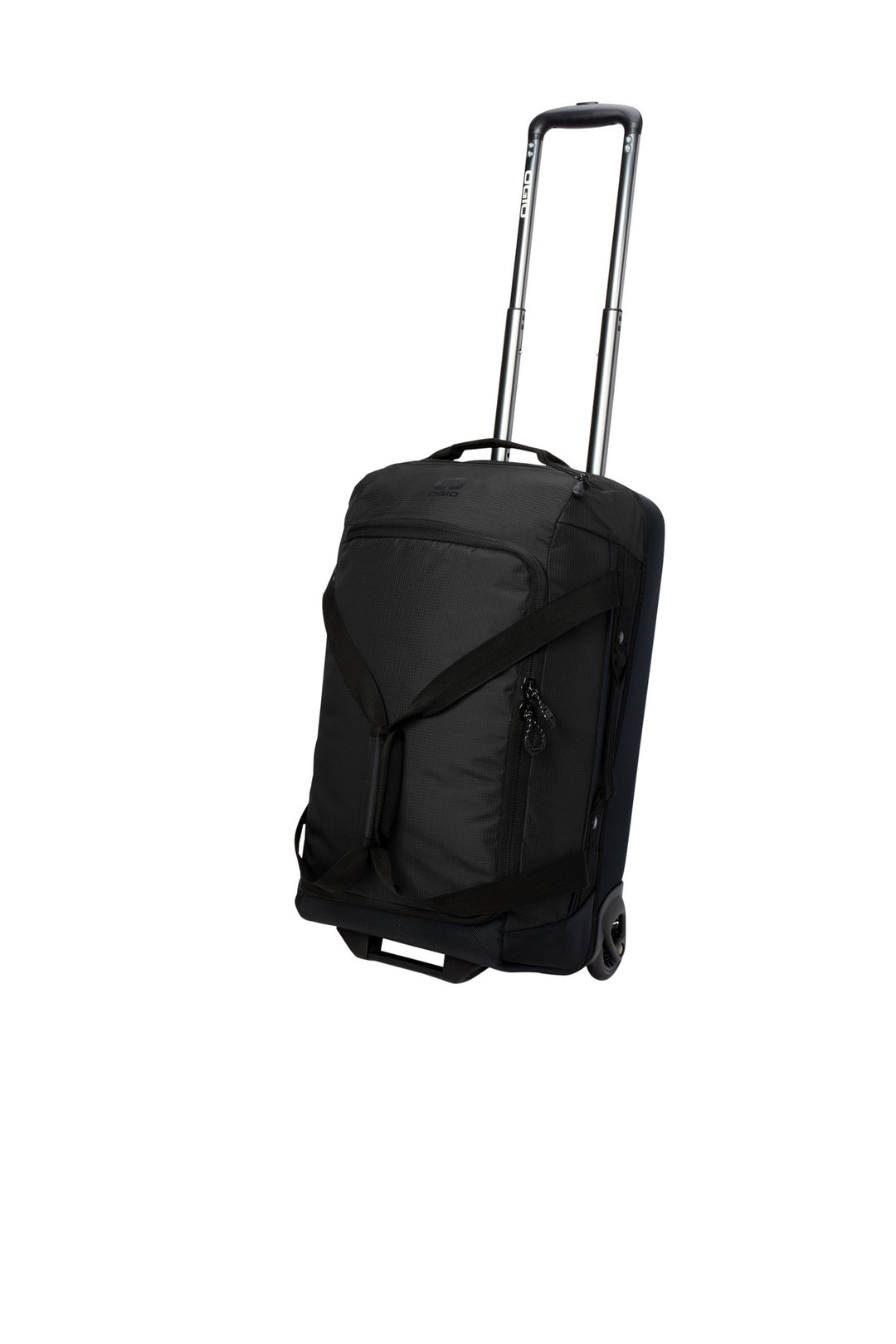 Left View of Blacktop OGIO Passage Wheeled Carry-On Duffel 98002