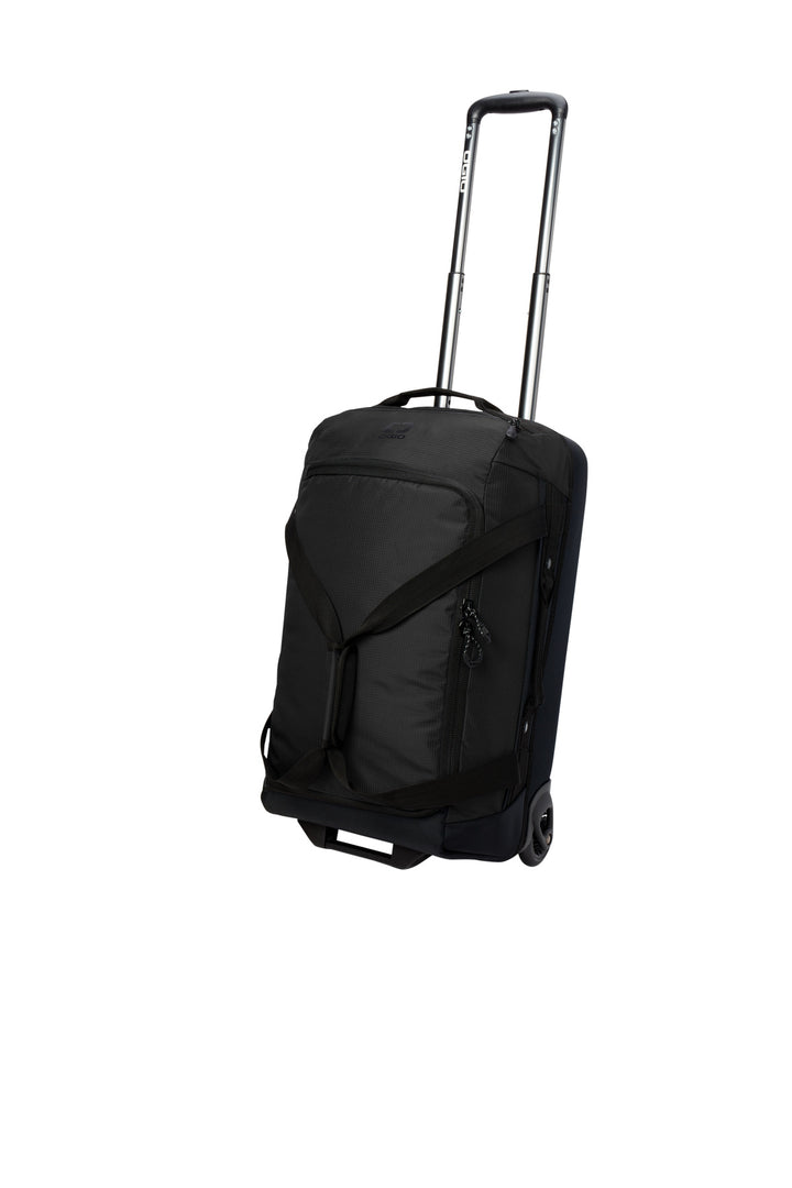 Left View of Blacktop OGIO Passage Wheeled Carry-On Duffel 98002
