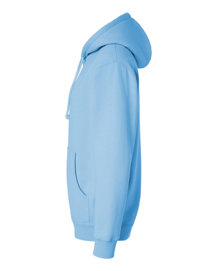 Left View of Blue Aqua Heavyweight Hooded Sweatshirt - IND4000