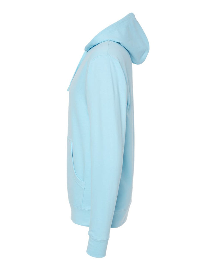 Left View of Blue Aqua Midweight Hooded Sweatshirt - SS4500