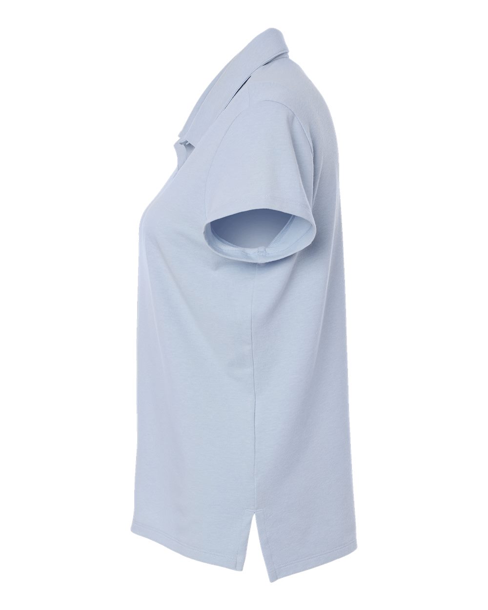 Left View of Blue Dawn Melange Women's Blend Polo - A690