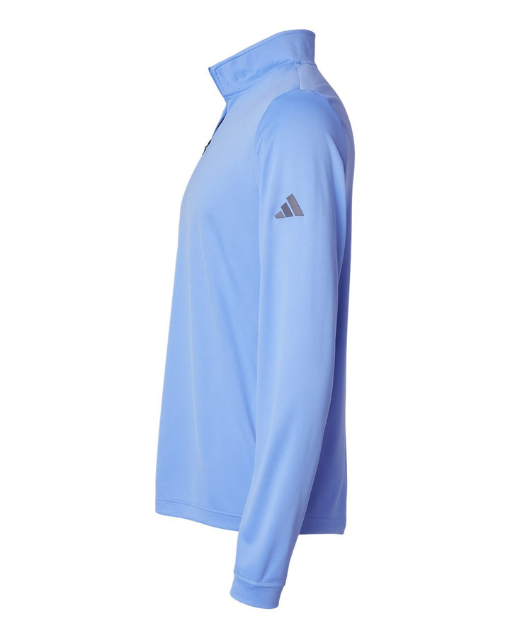 Left View of Blue Fusion Lightweight Quarter-Zip Pullover - A401
