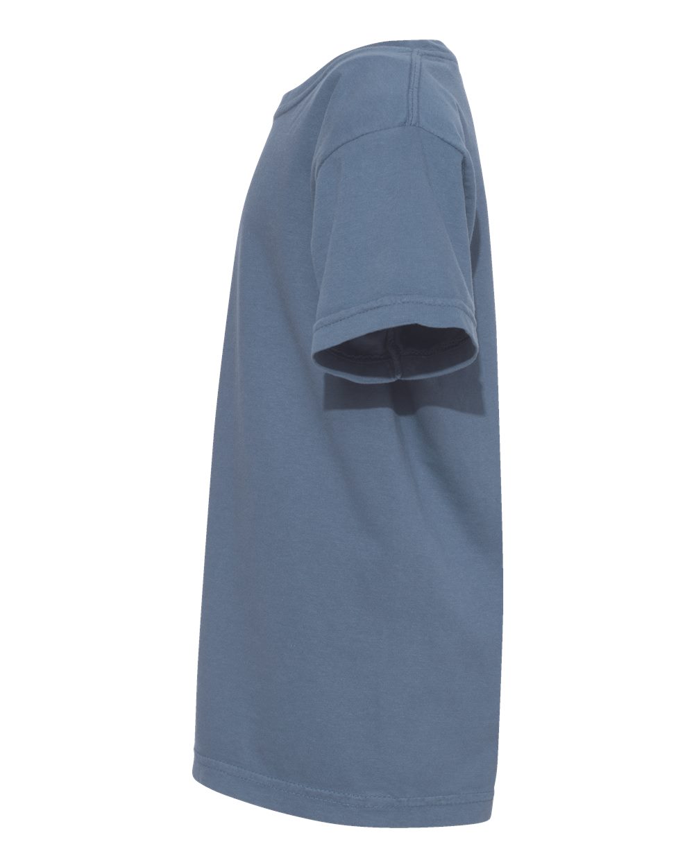 Left View of Blue Jean Garment-Dyed Youth Heavyweight T-Shirt - 9018