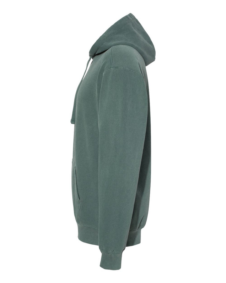 Left View of Blue Spruce Garment-Dyed Hooded Sweatshirt - 1567