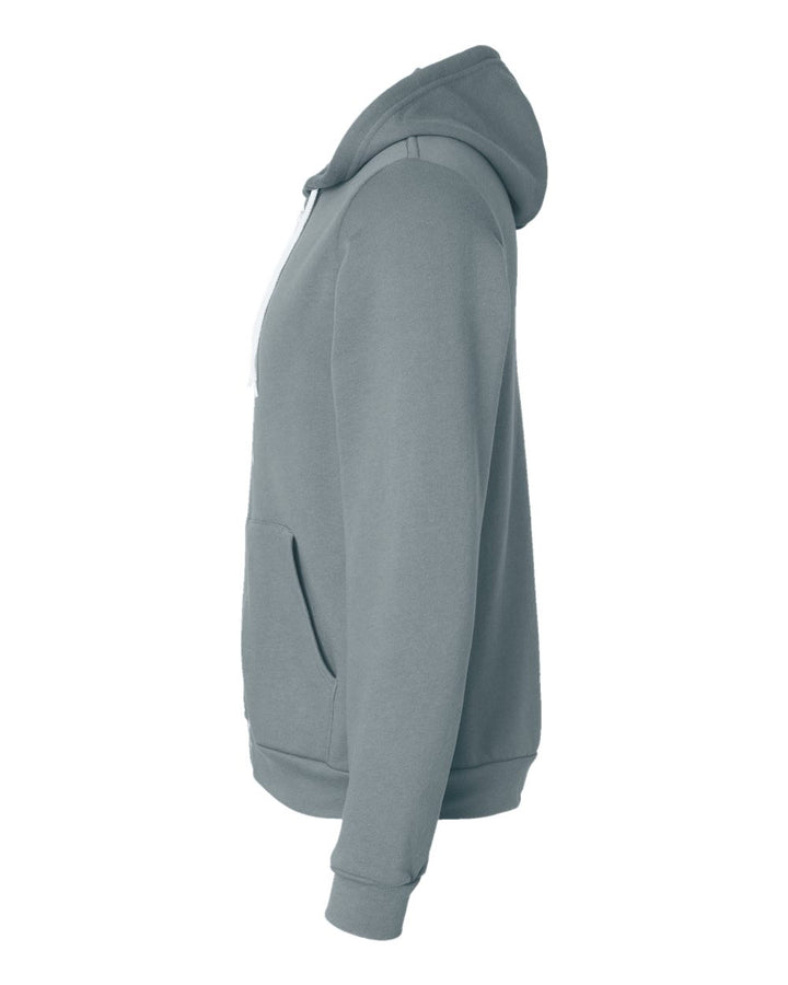 Left View of Blue Storm Sponge Fleece Full-Zip Hoodie - 3739
