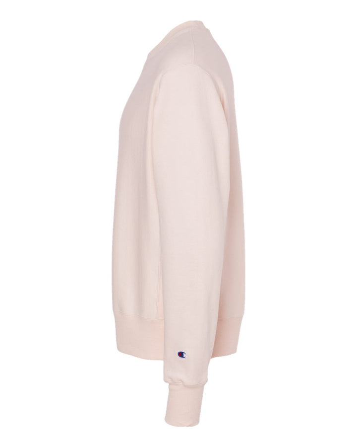 Left View of Body Blush Reverse Weave® Crewneck Sweatshirt - S149