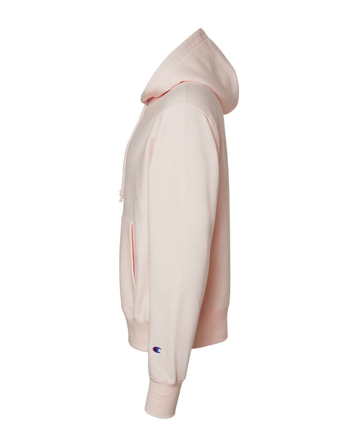 Left View of Body Blush Reverse Weave® Hooded Sweatshirt - S101