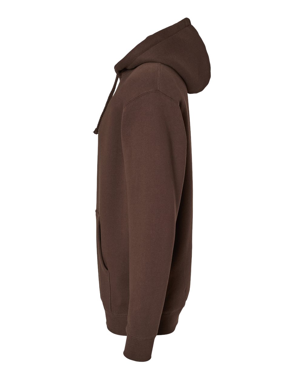Left View of Brown Heavyweight Hooded Sweatshirt - IND4000