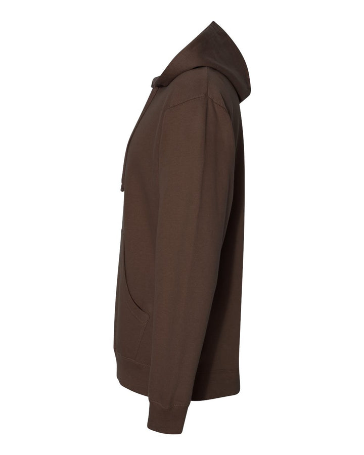 Left View of Brown Midweight Hooded Sweatshirt - SS4500