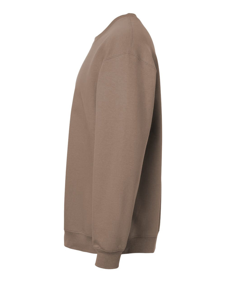 Left View of Brown Savana Softstyle® Midweight Crewneck Sweatshirt - SF000