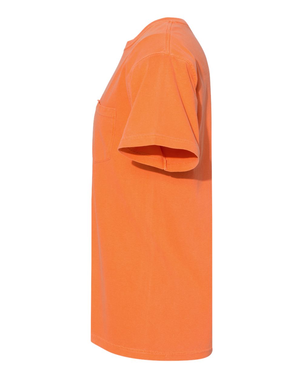 Left View of Burnt Orange Garment-Dyed Heavyweight Pocket T-Shirt - 6030