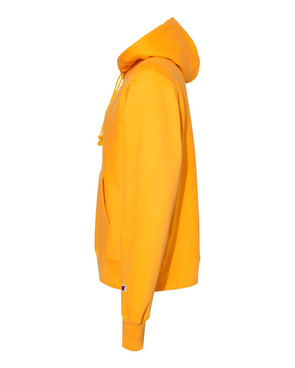 Left View of C Gold Reverse Weave® Hooded Sweatshirt - S101