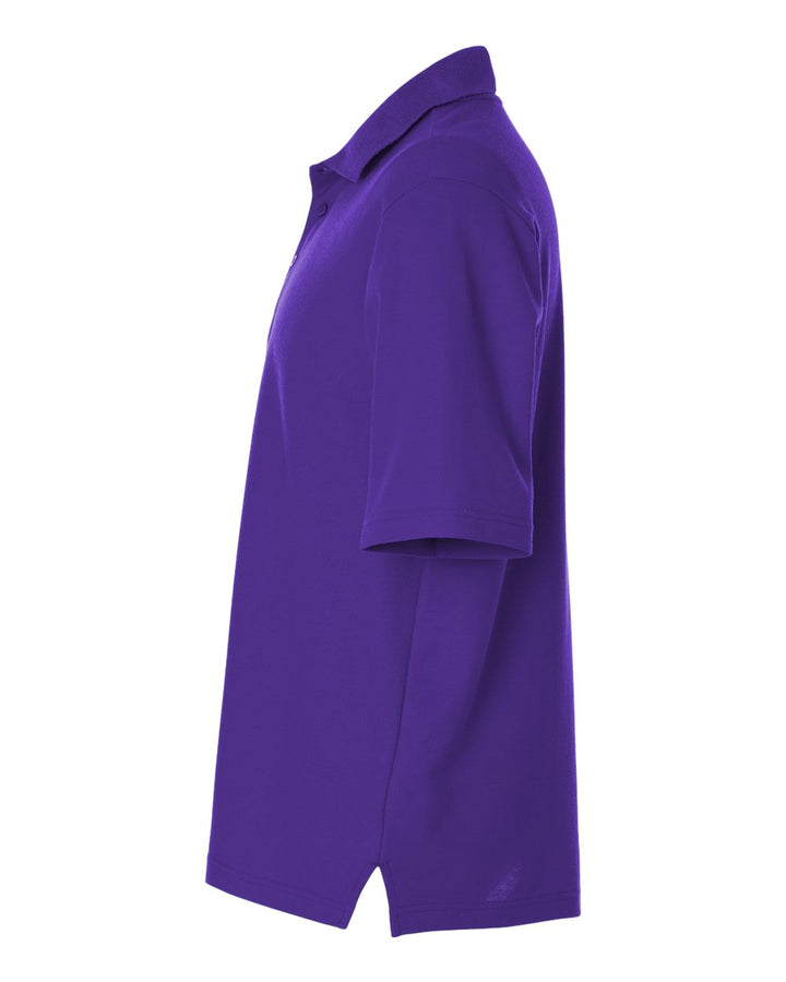 Left View of Campus Purple Men's Resolve CVC Performance Pique Polo - CE106