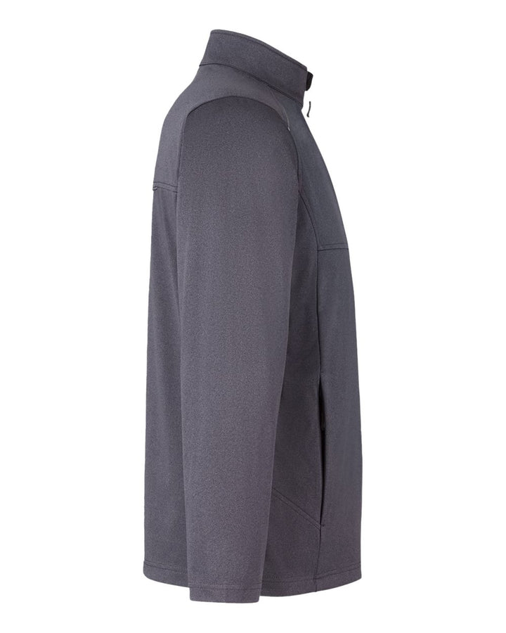 Left View of Carbon Heather Men's Techno Lite Three-Layer Knit Tech-Shell - CE708