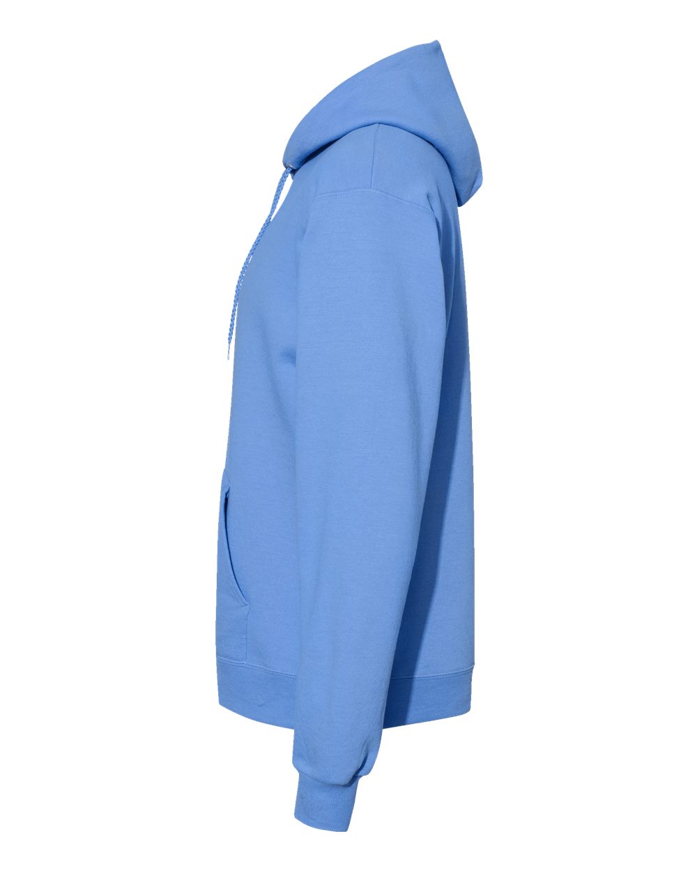 Left View of Carolina Blue Ecosmart® Hooded Sweatshirt - P170