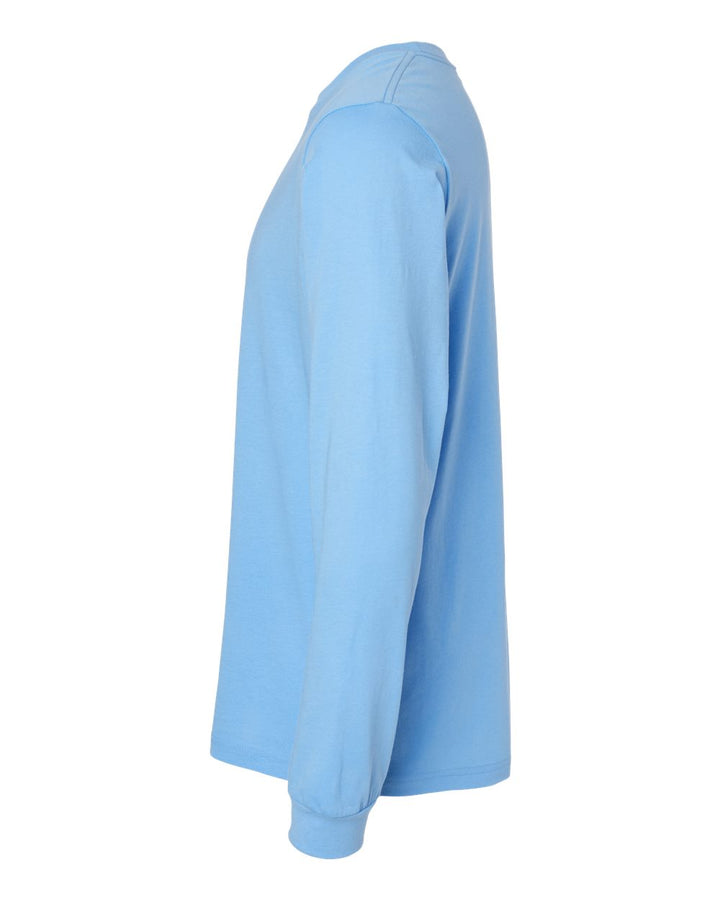 Left View of Carolina Blue Jersey Long Sleeve Tee - 3501