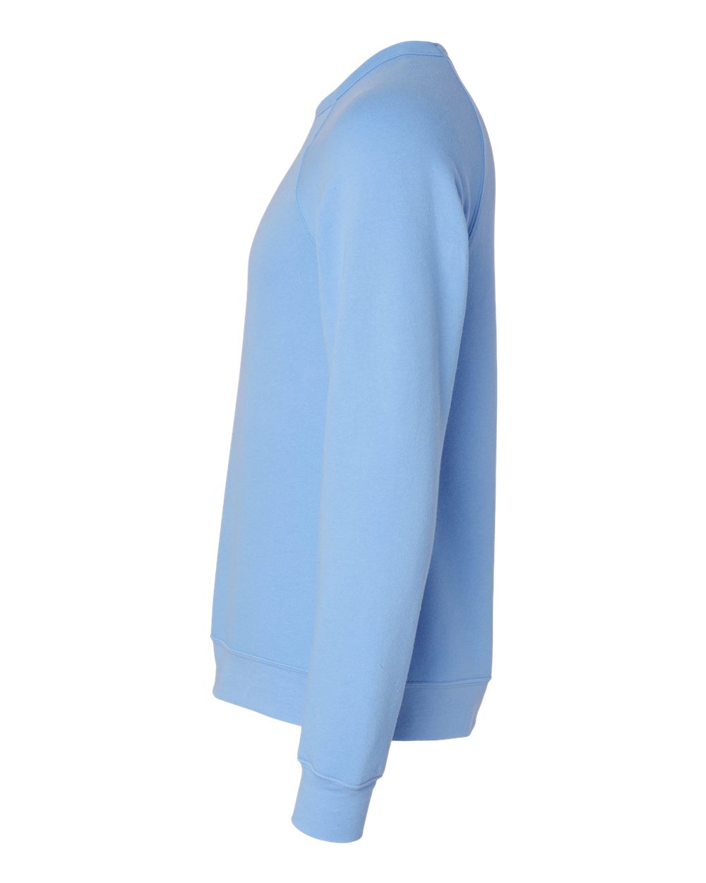 Left View of Carolina Blue Sponge Fleece Raglan Crewneck Sweatshirt - 3901