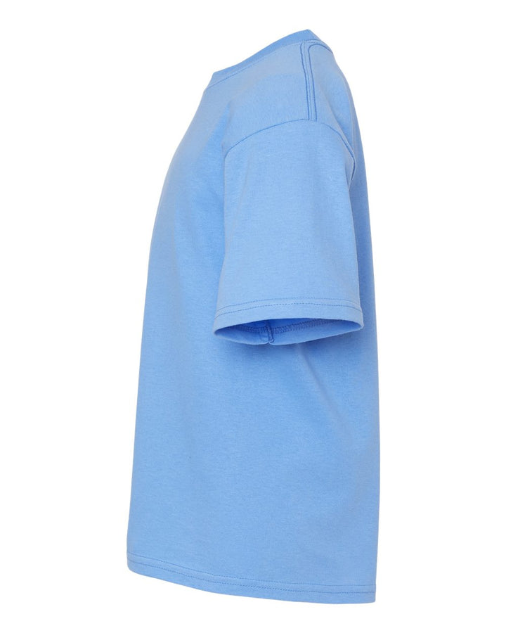 Left View of Carolina Blue Youth Gold Soft Touch T-Shirt - 4850