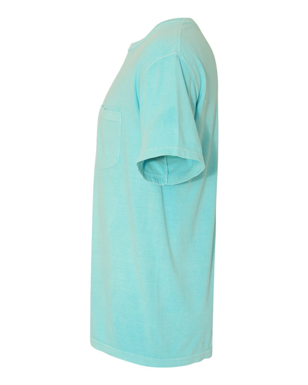 Left View of Chalky Mint Garment-Dyed Heavyweight Pocket T-Shirt - 6030