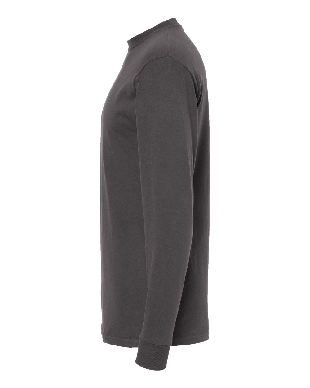 Left View of Charcoal Gold Soft Touch Long Sleeve T-Shirt - 4820