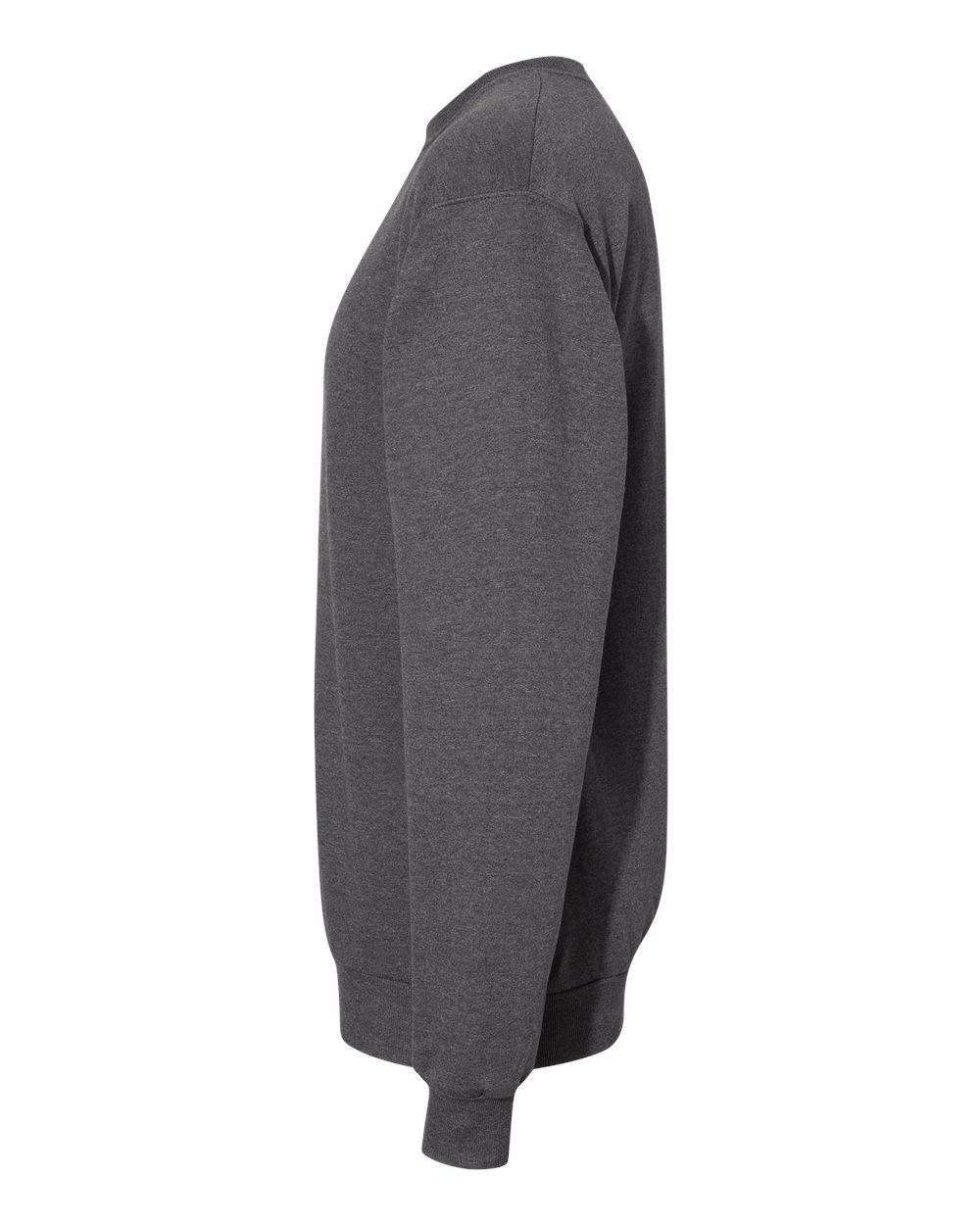 Left View of Charcoal Heather Ecosmart® Crewneck Sweatshirt - P160