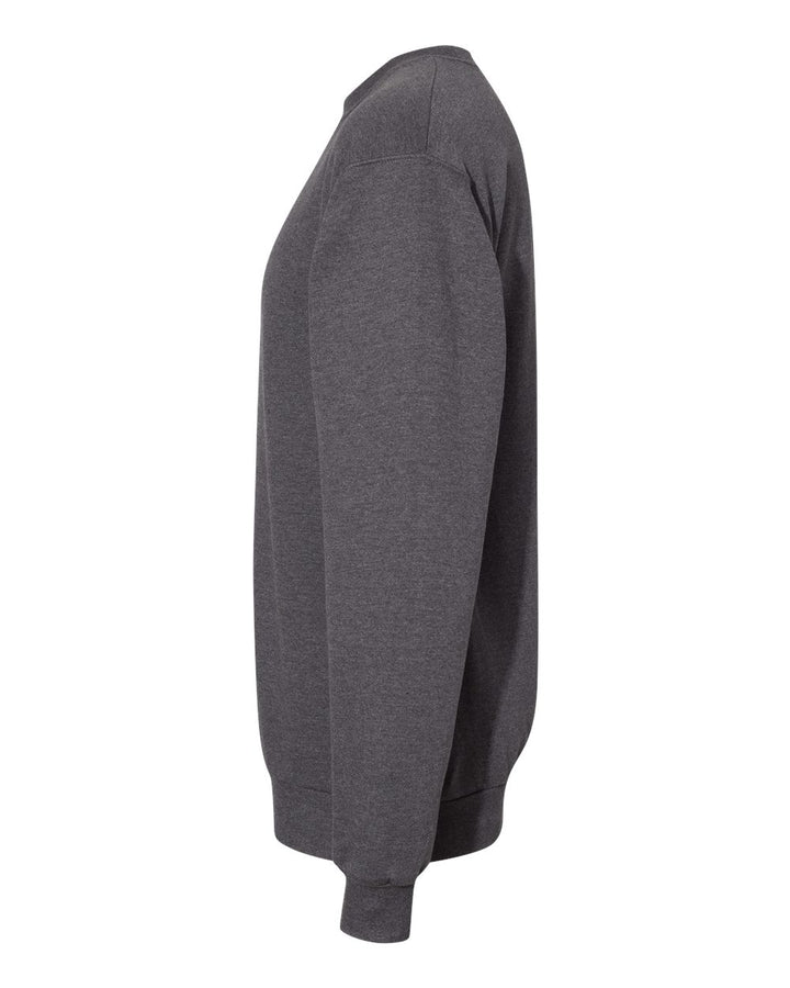 Left View of Charcoal Heather Ecosmart® Crewneck Sweatshirt - P160