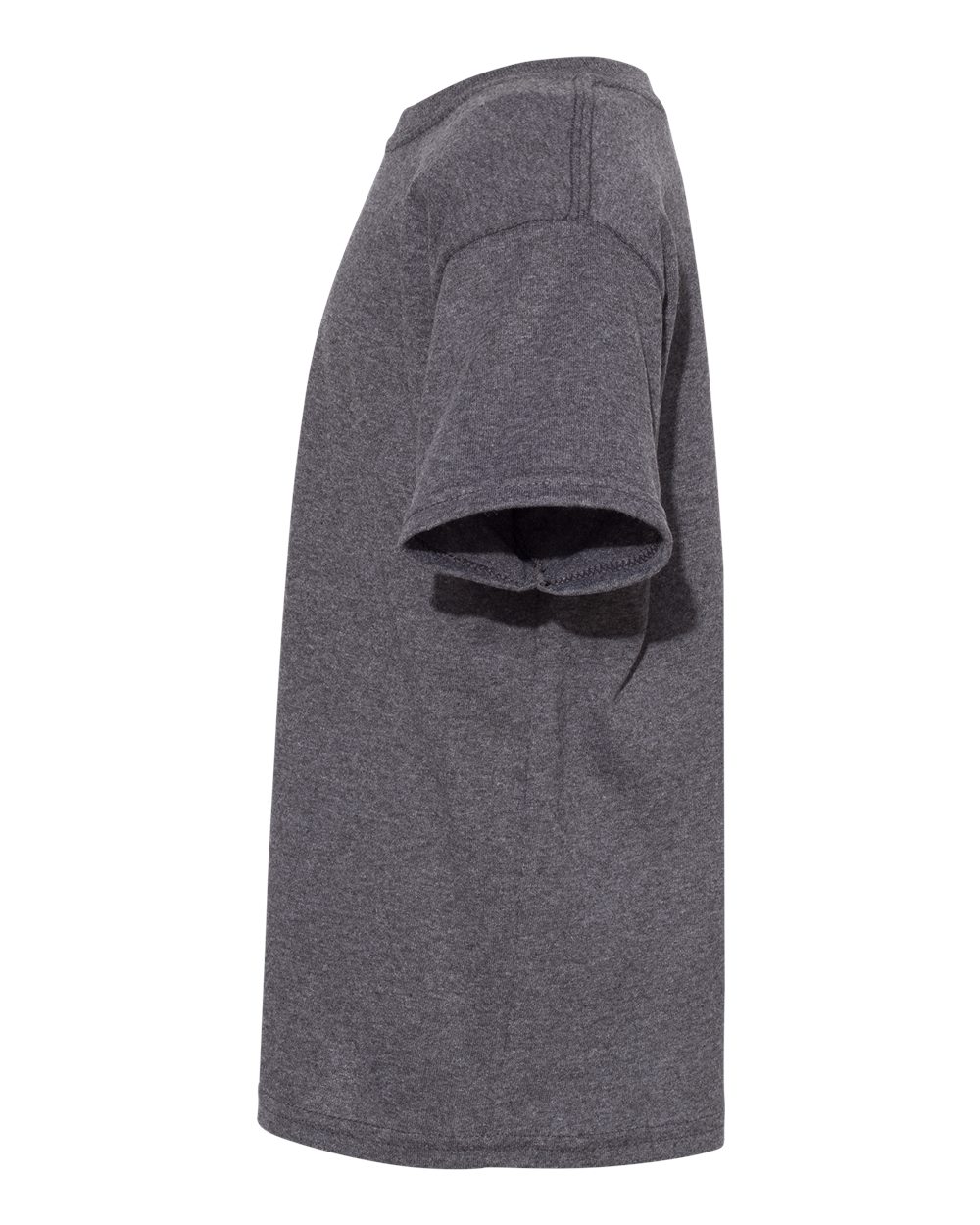 Left View of Charcoal Heather Essential-T Youth T-Shirt - 5480