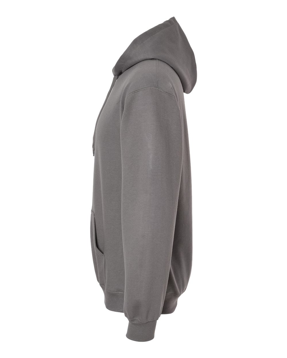Left View of Charcoal Softstyle® Midweight Hooded Sweatshirt - SF500