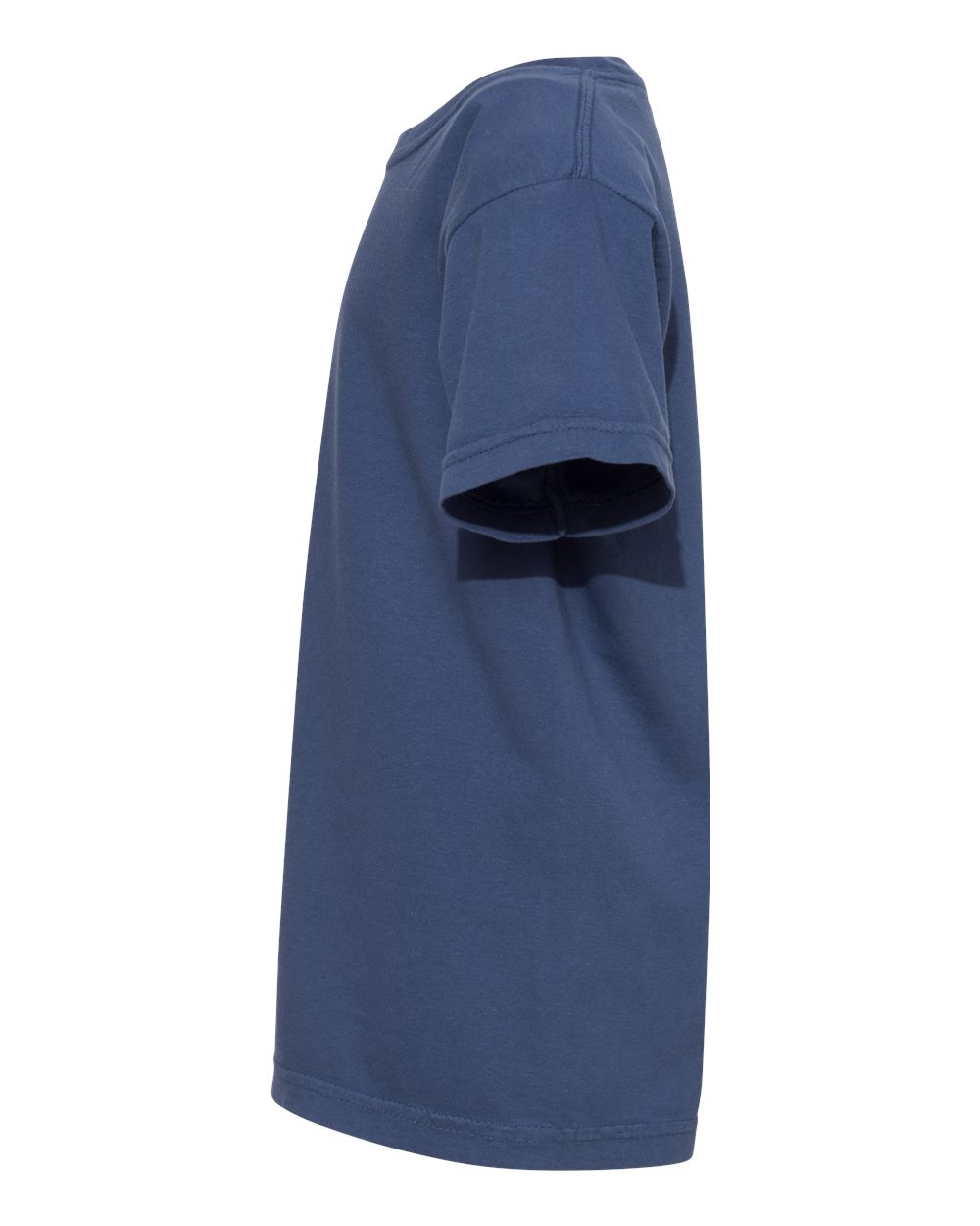 Left View of China Blue Garment-Dyed Youth Heavyweight T-Shirt - 9018