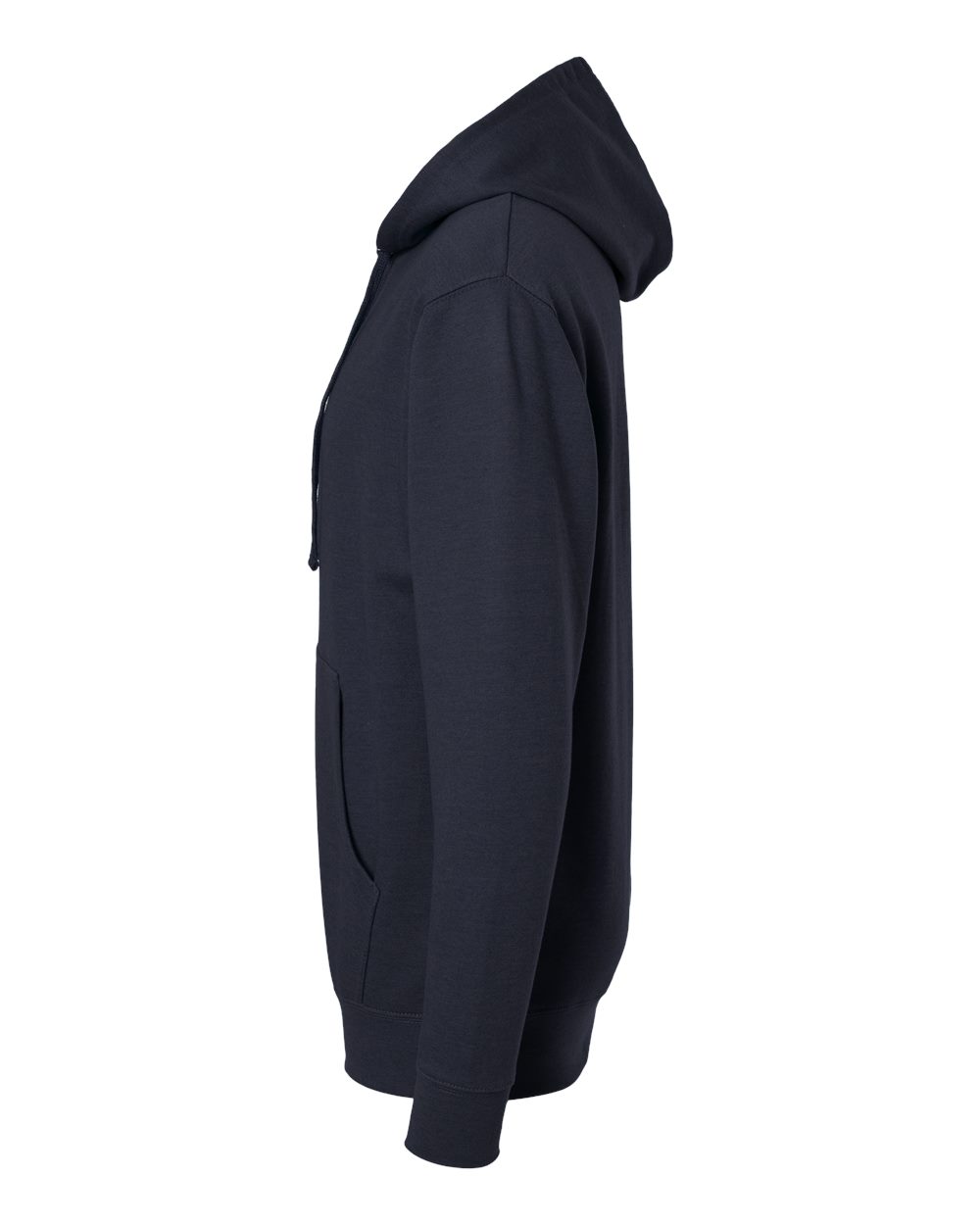 Left View of Classic Navy Heather Midweight Hooded Sweatshirt - SS4500