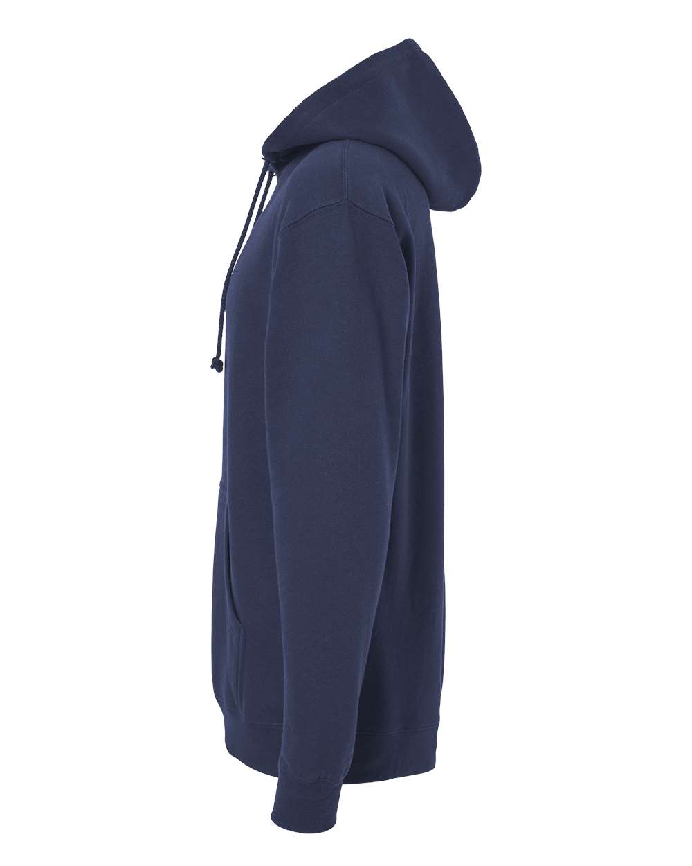 Left View of Classic Navy Heavyweight Hooded Sweatshirt - IND4000