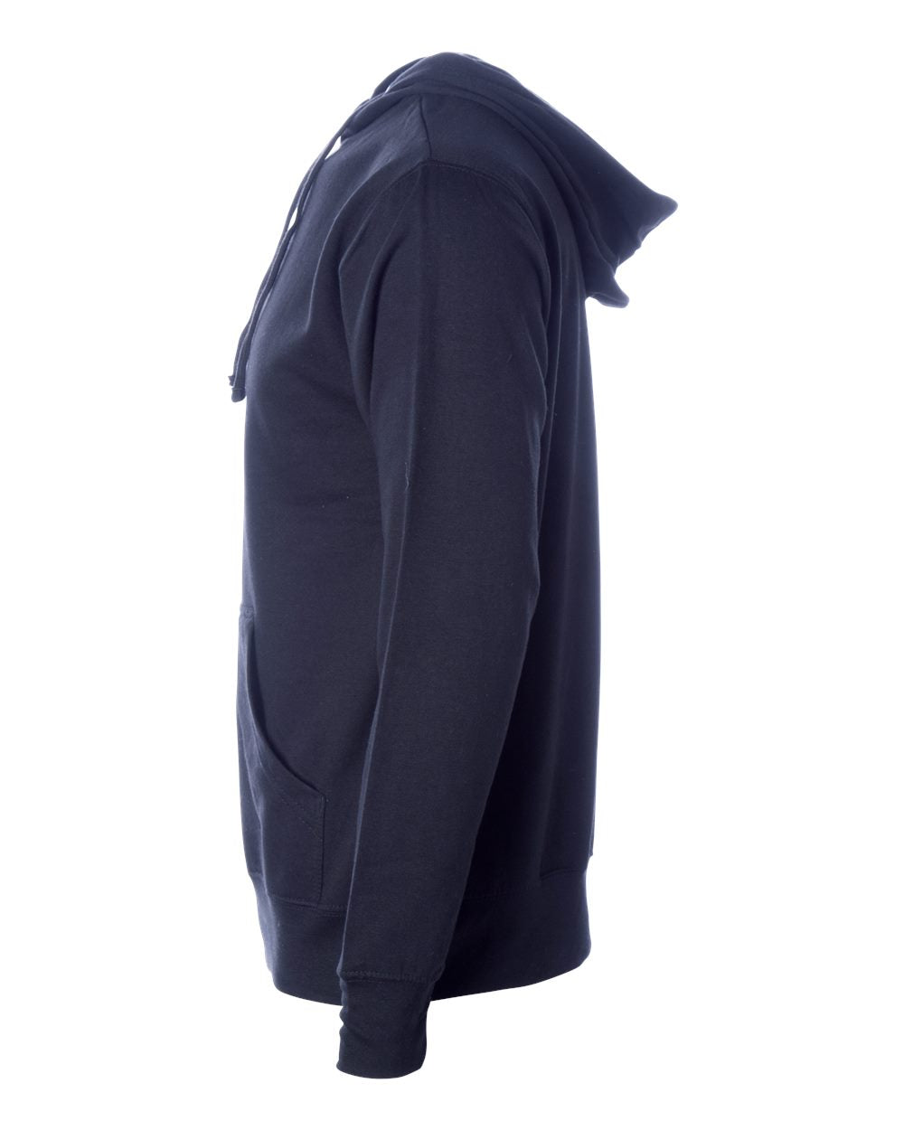 Left View of Classic Navy Midweight Hooded Sweatshirt - SS4500