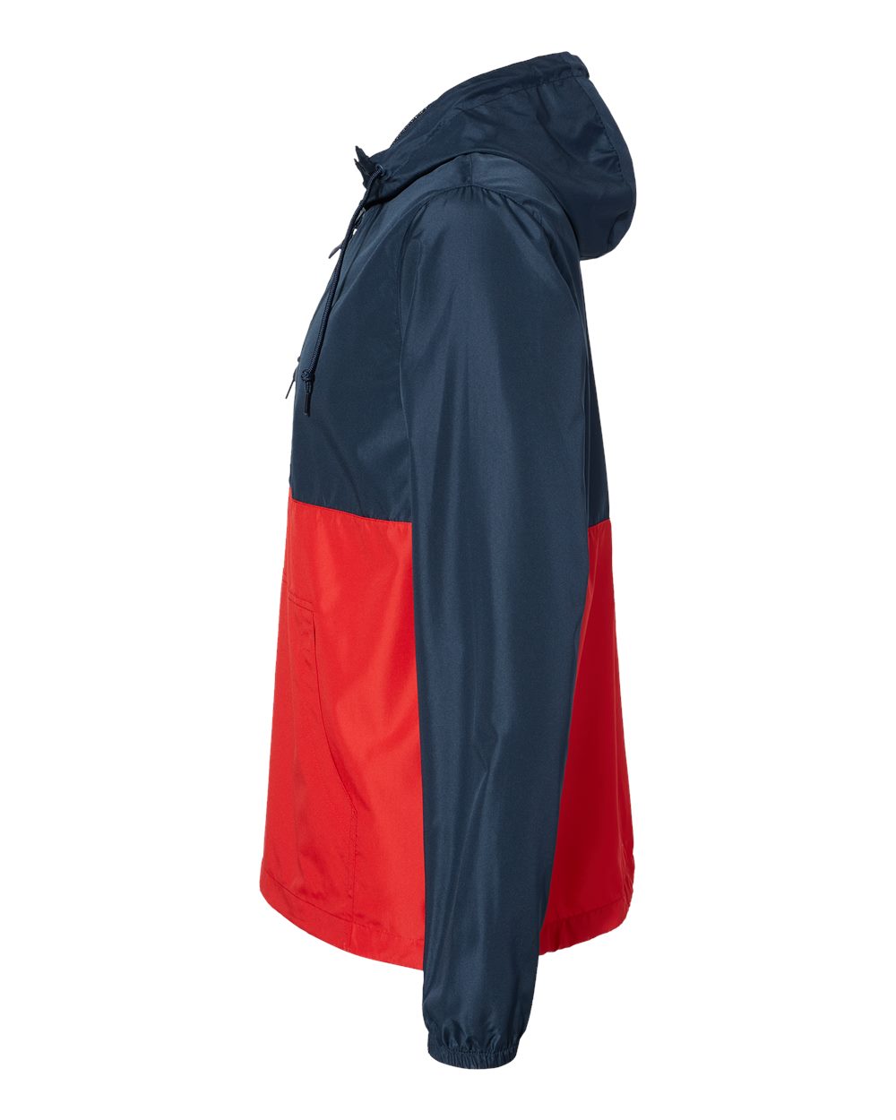 Left View of Classic Navy/ Red Lightweight Quarter-Zip Windbreaker Pullover Jacket - EXP54LWP