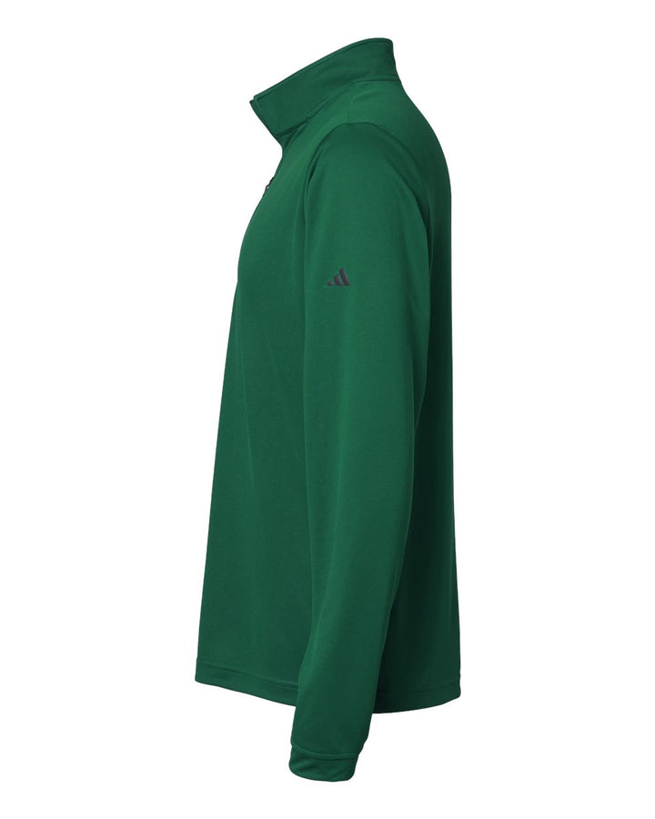 Left View of Collegiate Green Lightweight Quarter-Zip Pullover - A401