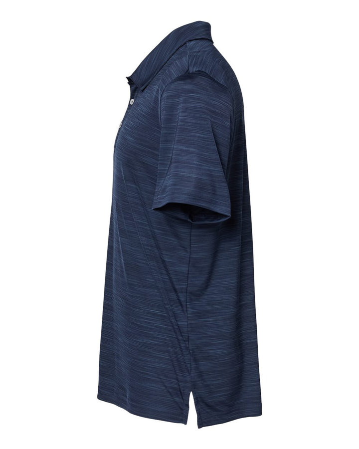 Left View of Collegiate Navy Melange Mélange Polo - A402