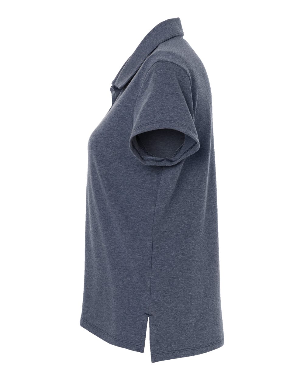 Left View of Collegiate Navy Melange Women's Blend Polo - A690