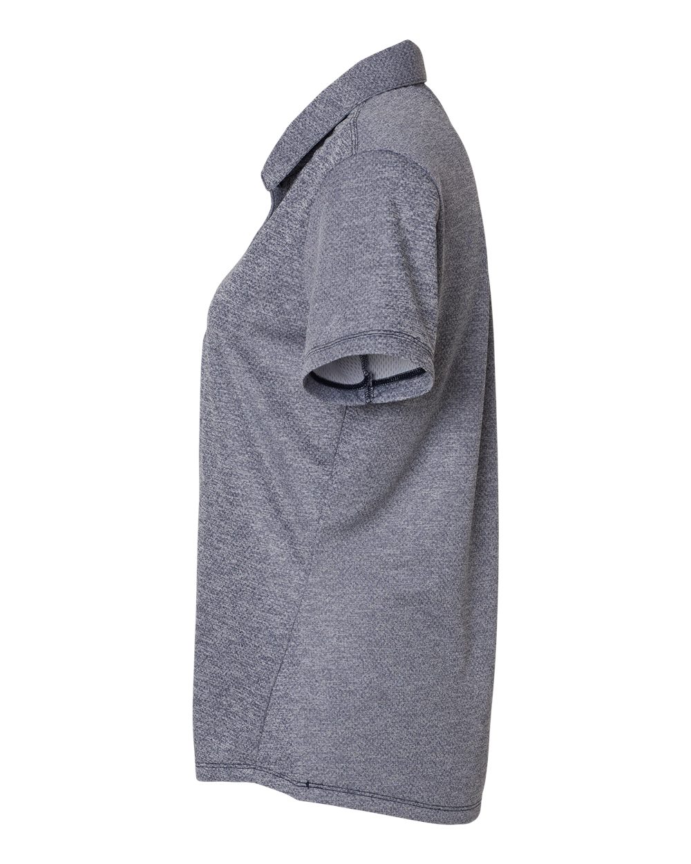 Left View of Collegiate Navy Melange Women's Space Dyed Polo - A592