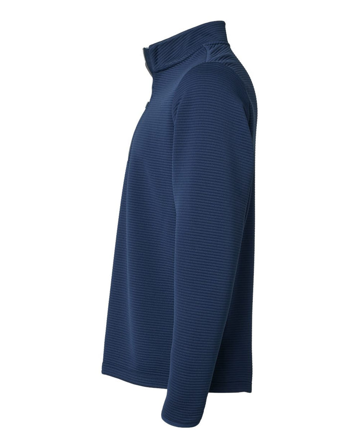 Left View of Collegiate Navy Spacer Quarter-Zip Pullover - A588