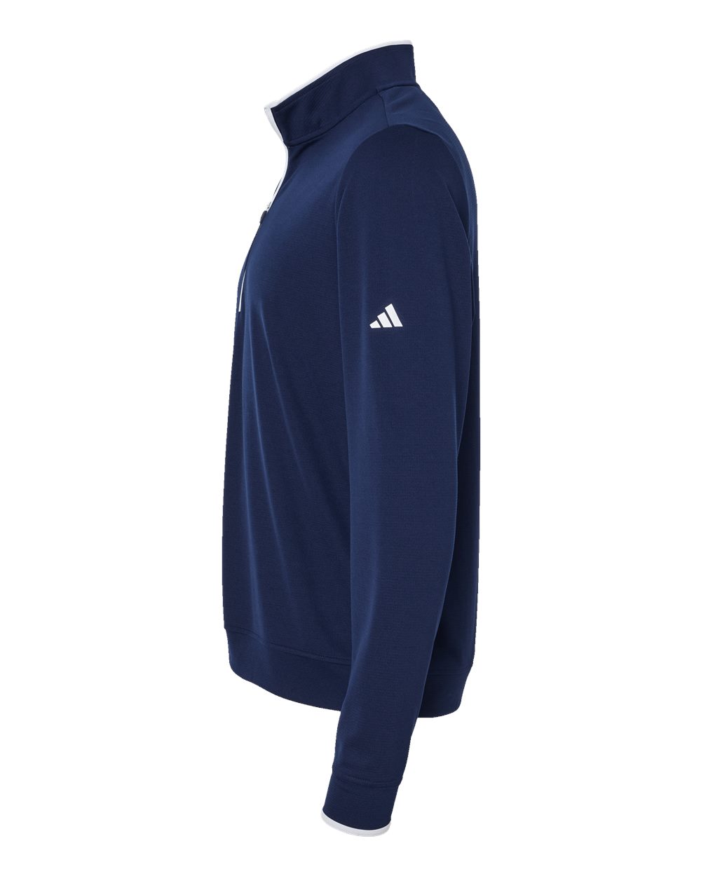 Left View of Collegiate Navy/ White Lightweight Quarter-Zip Pullover - A2002
