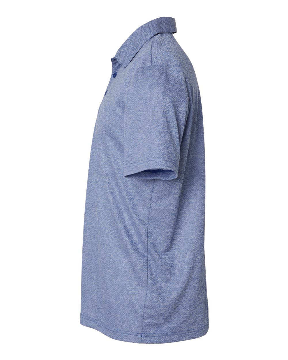 Left View of Collegiate Royal Melange Space Dyed Polo - A591