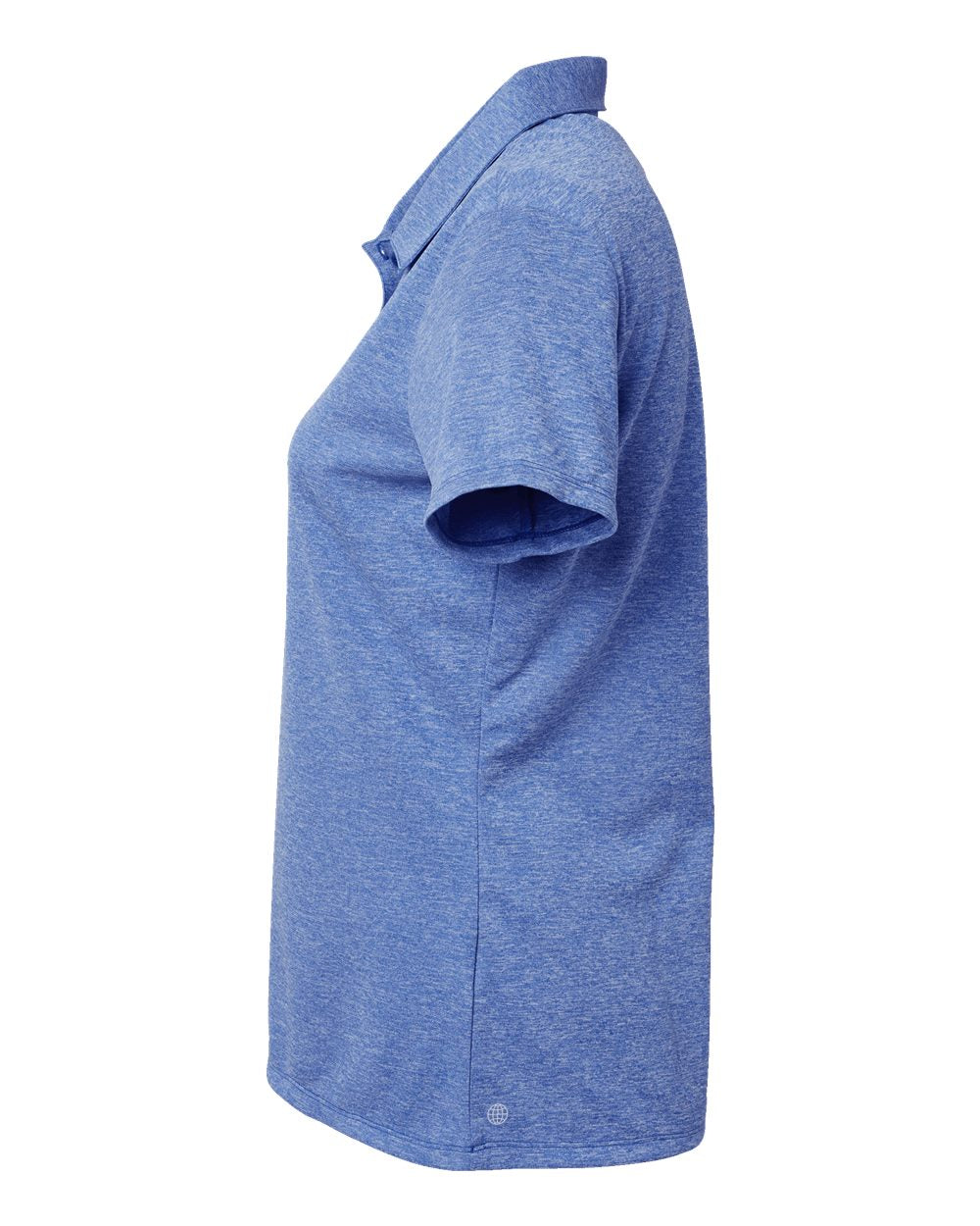 Left View of Collegiate Royal Melange Women's Heathered Polo - A583