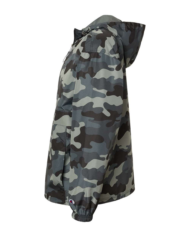 Left View of Concrete Camo Packable Anorak Jacket - CO200