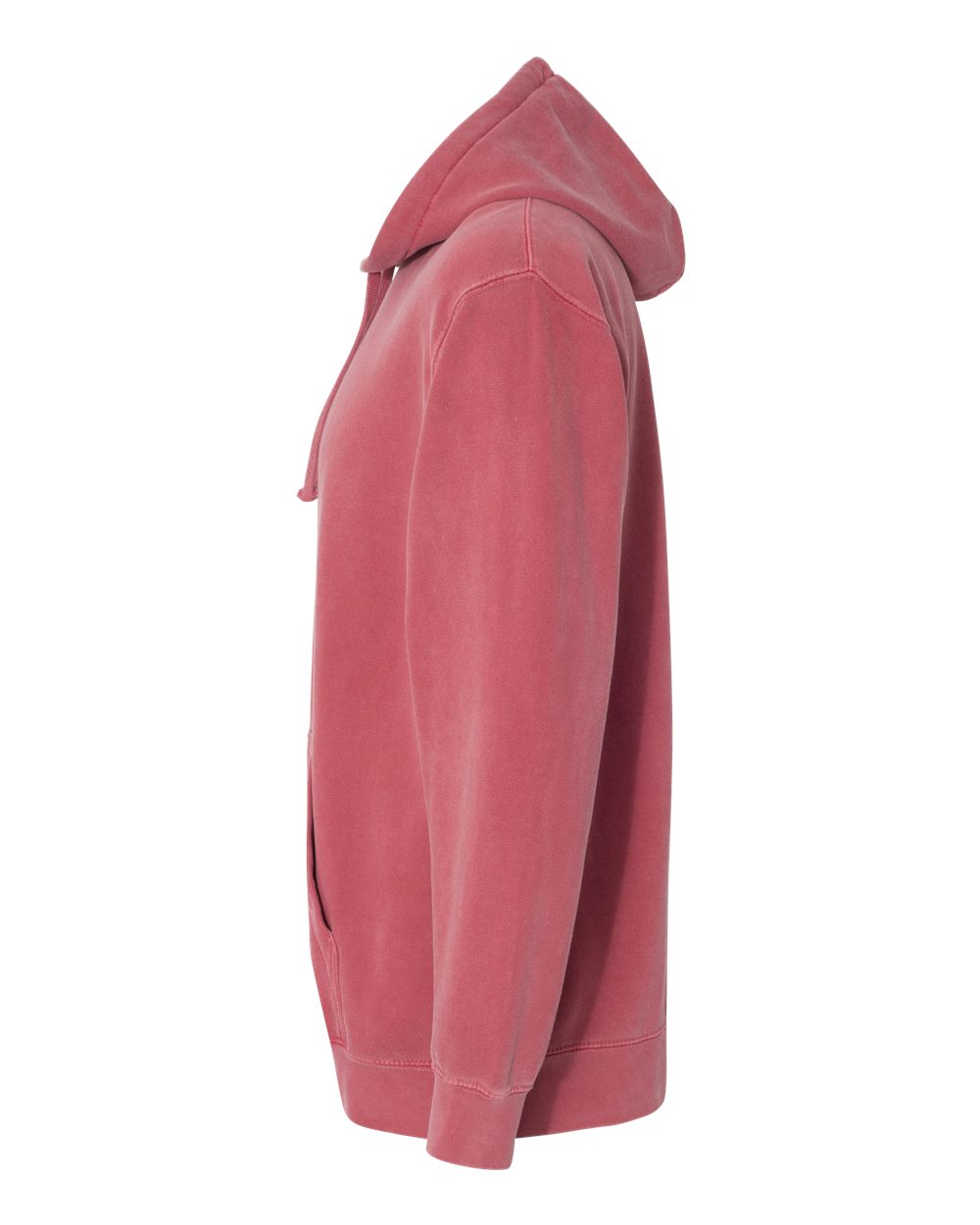 Left View of Crimson Garment-Dyed Hooded Sweatshirt - 1567