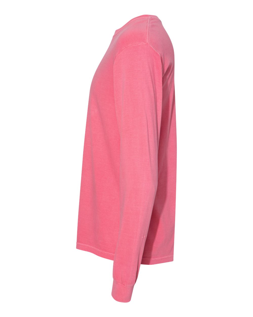 Left View of Crunchberry Garment-Dyed Heavyweight Long Sleeve T-Shirt - 6014