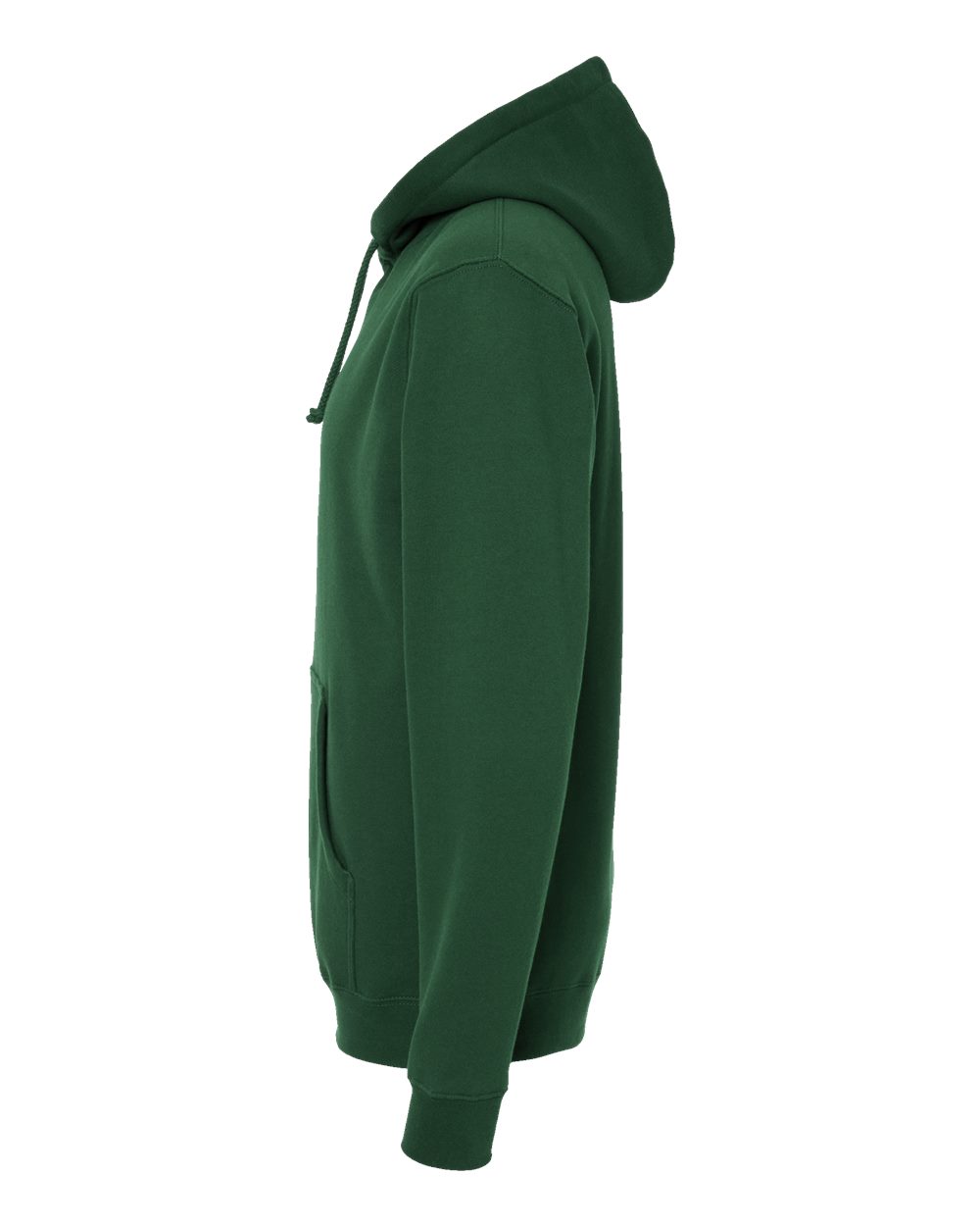 Left View of Dark Green Heavyweight Hooded Sweatshirt - IND4000