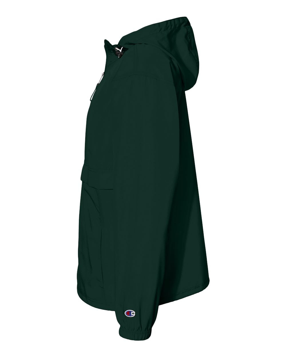 Left View of Dark Green Packable Anorak Jacket - CO200